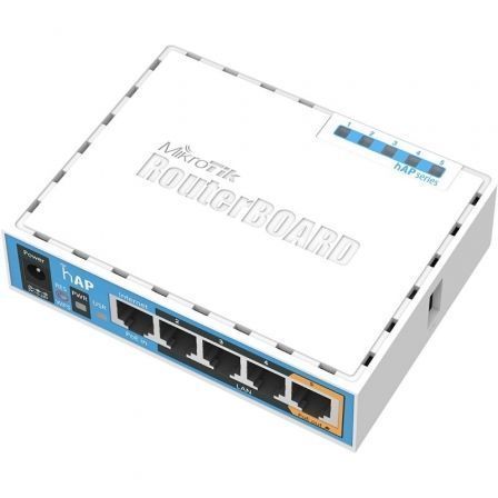 Mikrotik RB951Ui-2nD hAP - Router Inalámbrico 5 Puertos Ethernet 10/100 con PoE Pasivo Entrada/Salida y WiFi 4 (802.11b/g/n) de 300 Mbps - RB951UI-2ND Mikrotik RB951Ui-2nD hAP - Router Inalámbrico 5 Puertos Ethernet 10/100 con PoE Pasivo Entrada/Salida y WiFi 4 (802.11b/g/n) de 300 Mbps - RB951UI-2ND